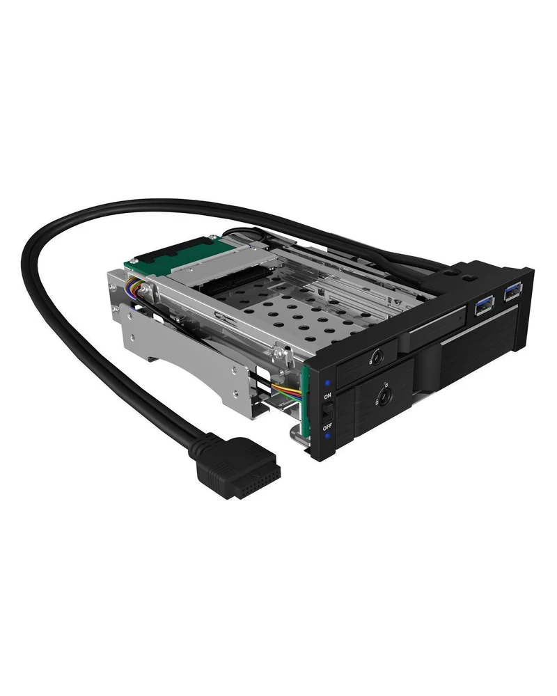 2-Fach + USB-3.0-Hub (IB-174SSK-U)